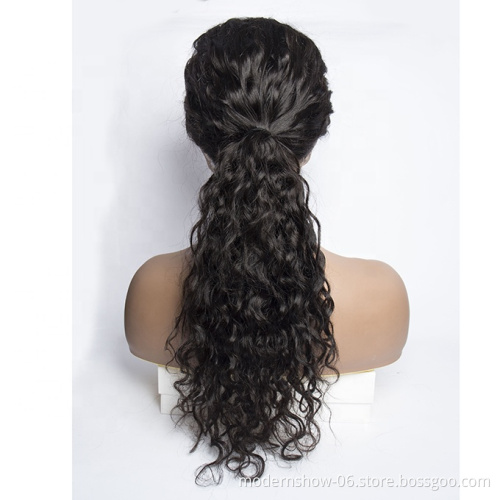 Wholesale price  cuticle aglined 100%  Human Hair water wave  360 Lace Frontal Wig